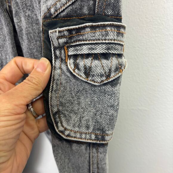 90's vintage cargo jeans boys 2T charcoal gray/black - Picture 3 of 7